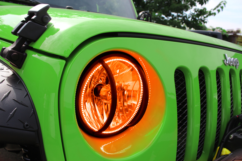 Jeep Wrangler Headlight Halo Kit - ORACLE Lighting - Surface Mount LED - Amber - `07-`17